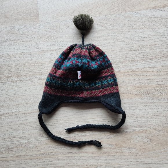 Vintage Darn Fine Hats Made in USA Warm Acrylic Winter Hat Ear-Flaps One Size - Picture 1 of 7